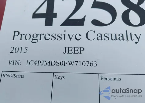 2015 Jeep Cherokee Limited z USA, uszkodzony, nr VIN 1C4PJMDS0FW710763